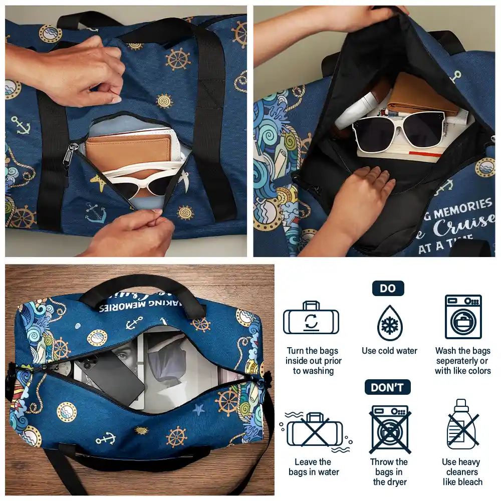 Gift For Couples,Gift For Husband,Gift For Wife,Gift For Men,Gift For Women,Travel,Love - Making Memories One Cruise At A Time 3D Effect - Personalized Duffle Bag