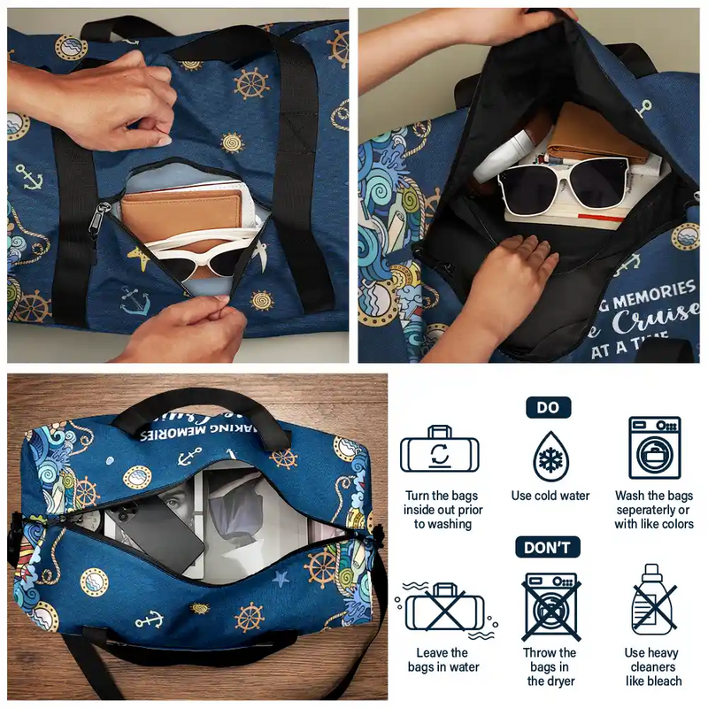Gift For Couples,Gift For Husband,Gift For Wife,Gift For Men,Gift For Women,Travel,Love - Making Memories One Cruise At A Time 3D Effect - Personalized Duffle Bag