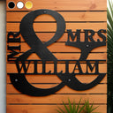 Gift For Couples,Gift For Husband,Gift For Wife,Happy - Maried Couple Mr And Mrs Family Name - Personalized Cutout Metal Sign
