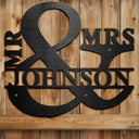 Gift For Couples,Gift For Husband,Gift For Wife,Happy - Maried Couple Mr And Mrs Family Name - Personalized Cutout Metal Sign