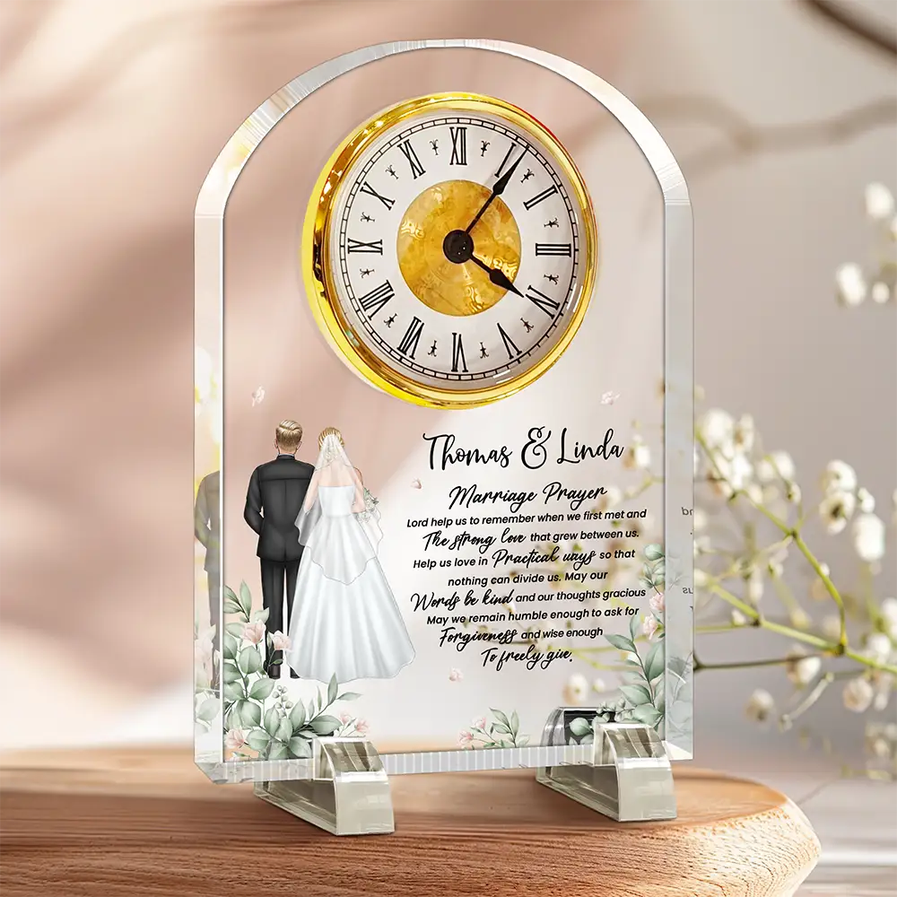 Marriage Prayer - Personalized Acrylic Desk Clock