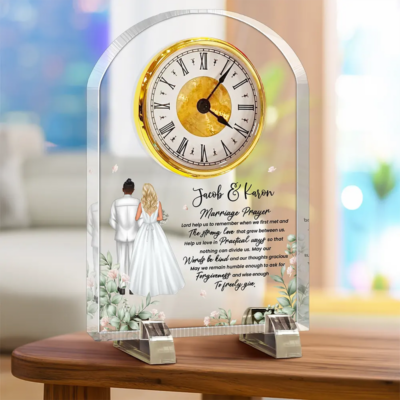Marriage Prayer - Personalized Acrylic Desk Clock