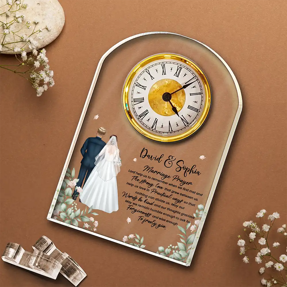 Marriage Prayer - Personalized Acrylic Desk Clock