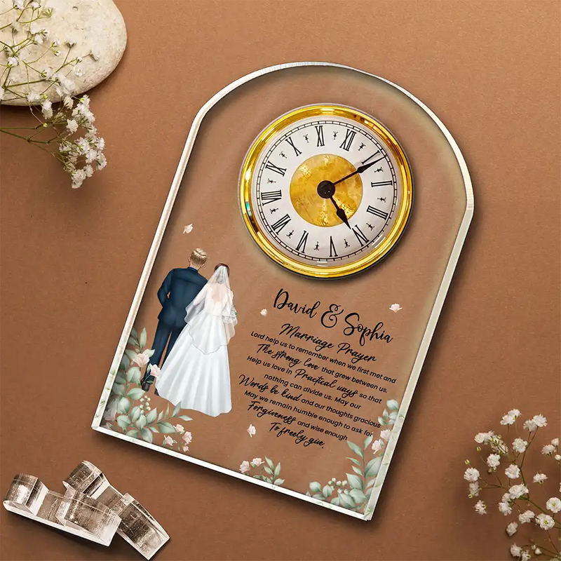 Marriage Prayer - Personalized Acrylic Desk Clock