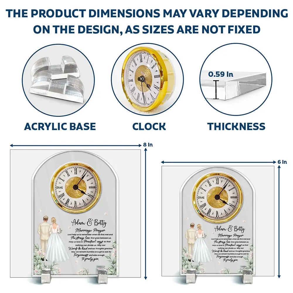Marriage Prayer - Personalized Acrylic Desk Clock