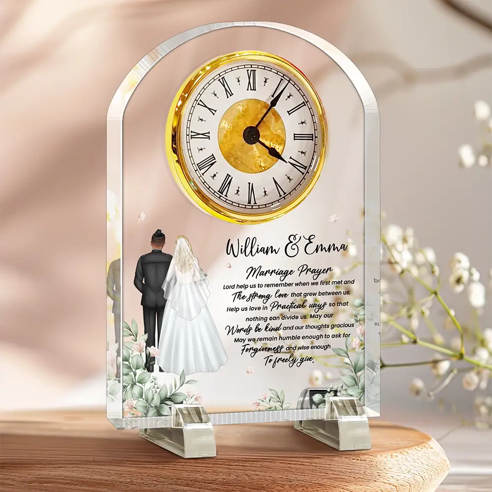 Marriage Prayer - Personalized Acrylic Desk Clock