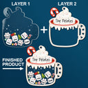 Christmas, Family, Happy - Marshmallows Family Cute Keepsake - Personalized 2-Layered Mix Ornament