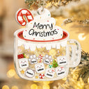 Christmas, Family, Happy - Marshmallows Family Cute Keepsake - Personalized 3-Layered Acrylic Shaker Ornament