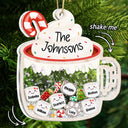 Christmas, Family, Happy - Marshmallows Family Cute Keepsake - Personalized 3-Layered Acrylic Shaker Ornament