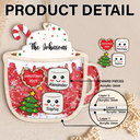 Happy,Christmas,Gift For Couples,Married ,Gift For Grandparents,Parents,Family - Marshmallows Family Dog Cat - Personalized 3-Layered Acrylic Shaker Ornament