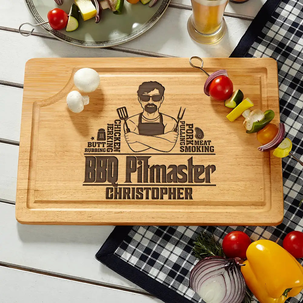 Gift For Husband,Gift For Yourself,Gift For Grandpa,Grandpa's Hobby,Gift For Father,Dad's Hobby,Grilling - Meat Smoking Grillfather - Personalized Wooden Cutting Board