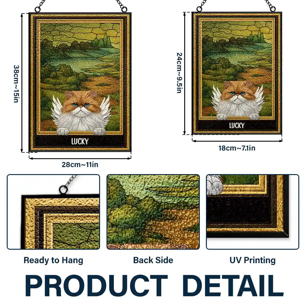 Pet Lovers, Love - Medieval Portrait Art Pet Memorial Dog Cat - Personalized Vertical Stained Glass Suncatcher