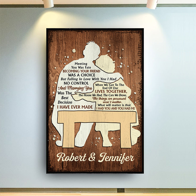 Meeting You Was Fate Family Old Couple Anniversary Gift - Personalized Custom Poster