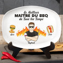 Gift For Father,Grilling,French,Top Market,Non-Eng,Proud,Vector - Meilleur Maître Du BBQ - Assiette Personnalisée