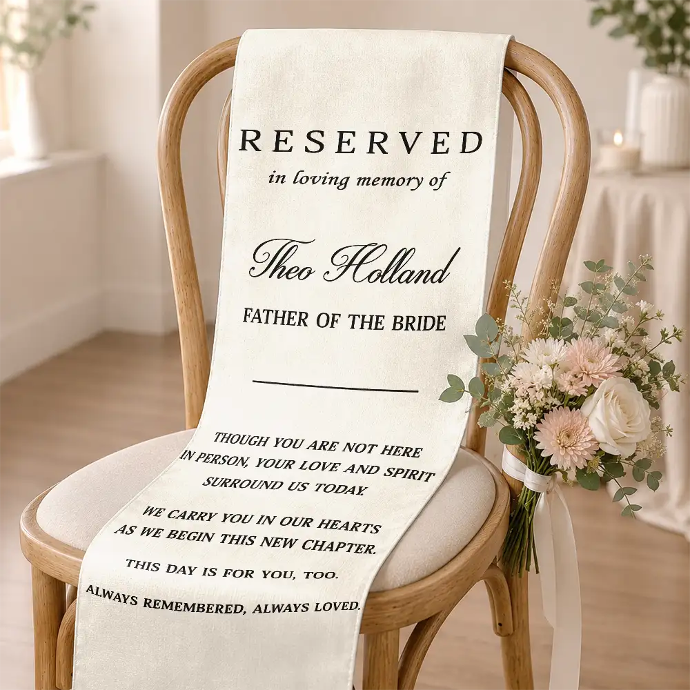 Sentimental,Family,Wedding,Custom Text - Memorial Always Remembered Always Loved - Personalized Chair Sign