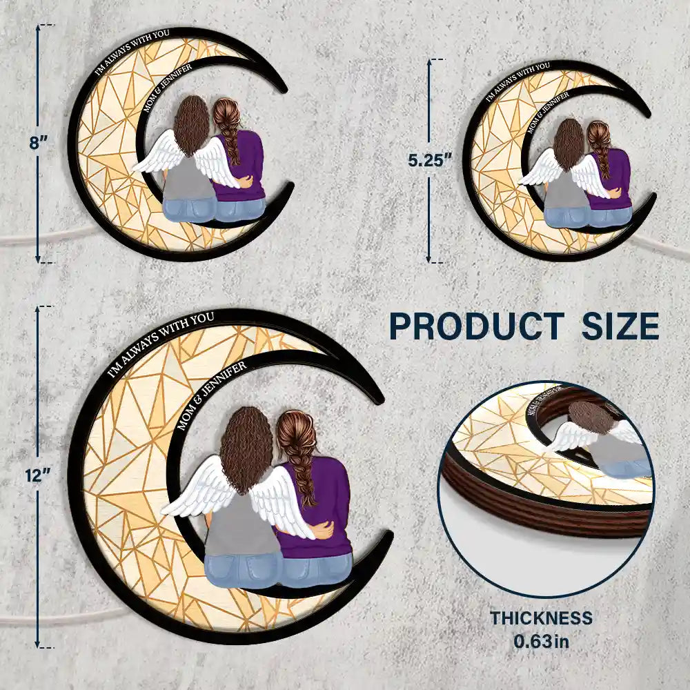 Gift For Yourself,Gift For Mother,Gift For Father,Dad,Gift For Daughter,Gift For Son,Gift For Sibling,Gift For Sisters,Gift For Brothers,Gift For Bestie,Memorial,Daughters, Sons - Memorial Always With You - Personalized LED Light Wooden Plaque
