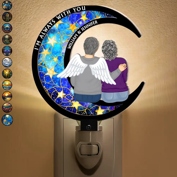 Gift For Couples,Old Couples,Gift For Husband,Gift For Wife,Gift For Boyfriend,Gift For Girlfriend,Parents,Gift For Yourself,Gift For Women,Gift For Men,Gift For Mother,Gift For Father,Gift For Daughter,Gift For Son,Gift For Sibling,Gift For Sisters,Gift For Brothers,Gift For Bestie,Memorial,Sad - Memorial Always With You - Personalized Plug-in Night Light