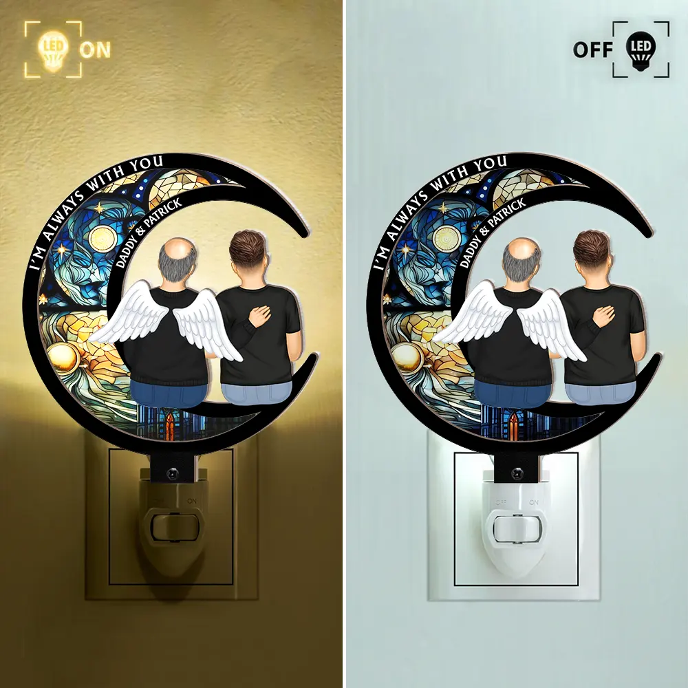 Gift For Couples,Old Couples,Gift For Husband,Gift For Wife,Gift For Boyfriend,Gift For Girlfriend,Parents,Gift For Yourself,Gift For Women,Gift For Men,Gift For Mother,Gift For Father,Gift For Daughter,Gift For Son,Gift For Sibling,Gift For Sisters,Gift For Brothers,Gift For Bestie,Memorial,Sad - Memorial Always With You - Personalized Plug-in Night Light