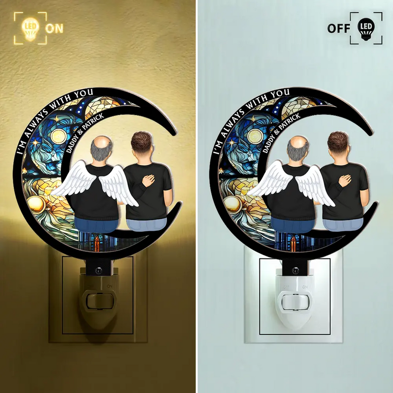 Gift For Couples,Old Couples,Gift For Husband,Gift For Wife,Gift For Boyfriend,Gift For Girlfriend,Parents,Gift For Yourself,Gift For Women,Gift For Men,Gift For Mother,Gift For Father,Gift For Daughter,Gift For Son,Gift For Sibling,Gift For Sisters,Gift For Brothers,Gift For Bestie,Memorial,Sad - Memorial Always With You - Personalized Plug-in Night Light