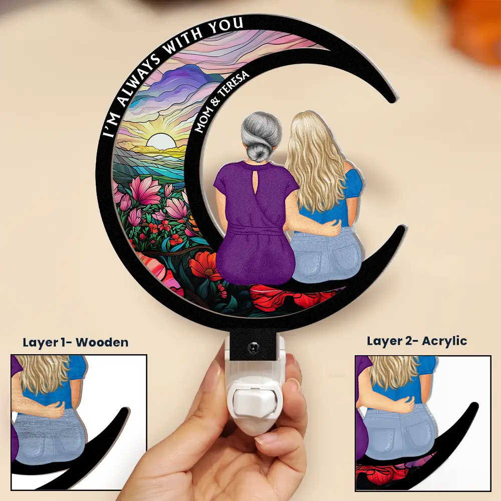 Gift For Couples,Old Couples,Gift For Husband,Gift For Wife,Gift For Boyfriend,Gift For Girlfriend,Parents,Gift For Yourself,Gift For Women,Gift For Men,Gift For Mother,Gift For Father,Gift For Daughter,Gift For Son,Gift For Sibling,Gift For Sisters,Gift For Brothers,Gift For Bestie,Memorial,Sad - Memorial Always With You - Personalized Plug-in Night Light