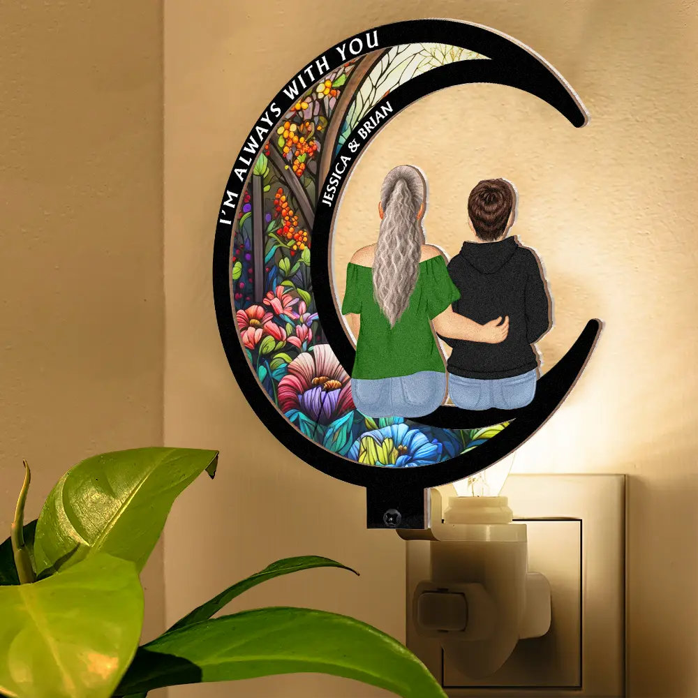 Gift For Couples,Old Couples,Gift For Husband,Gift For Wife,Gift For Boyfriend,Gift For Girlfriend,Parents,Gift For Yourself,Gift For Women,Gift For Men,Gift For Mother,Gift For Father,Gift For Daughter,Gift For Son,Gift For Sibling,Gift For Sisters,Gift For Brothers,Gift For Bestie,Memorial,Sad - Memorial Always With You - Personalized Plug-in Night Light