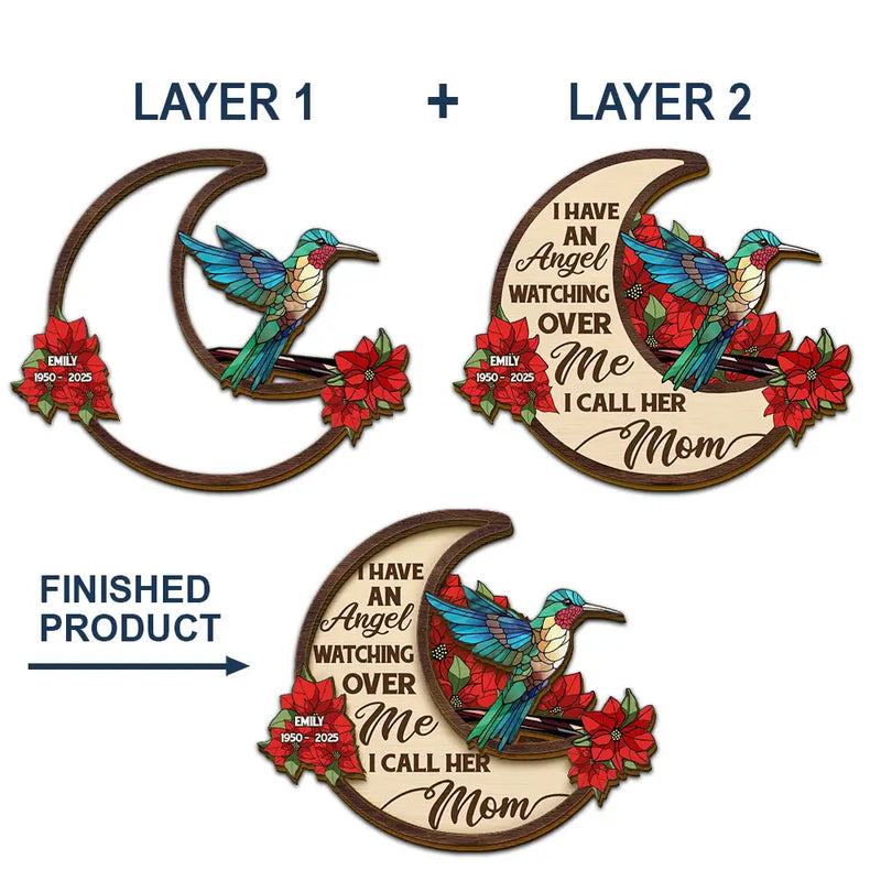 Gift For Mother,Gift For Father,Custom Photo,Memorial,Sad - Memorial Angels Watching Over Me - Personalized Custom Shaped Car Visor Clip