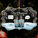 Gift For Couples,Old Couples,Gift For Husband,Gift For Wife,Parents,Memorial,Sad,Christmas - Memorial First Christmas Without You - Personalized Medallion Glass Ornament