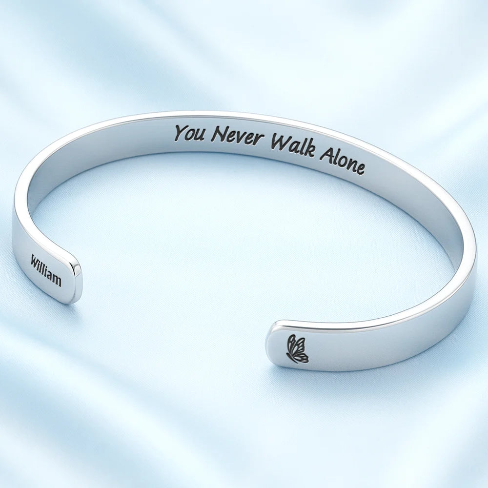 Memorial,Gift For Yourself,Gift For Women,Gift For Men,Sad - Memorial I'm Always With You - Personalized Bangle Bracelet Cuff