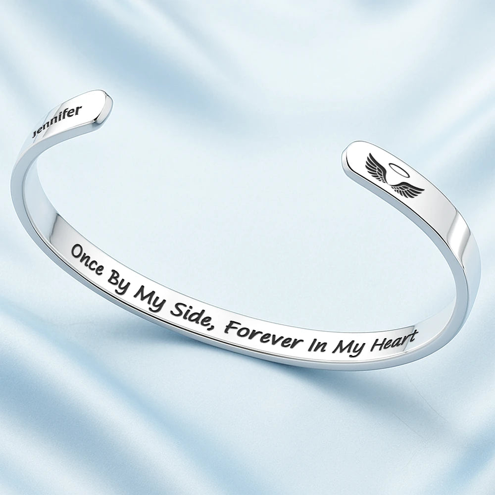 Memorial,Gift For Yourself,Gift For Women,Gift For Men,Sad - Memorial I'm Always With You - Personalized Bangle Bracelet Cuff