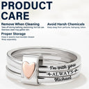 Gift For Wife,Gift For Yourself,Gift For Women,Gift For Mother,Gift For Daughter,Pet Mom,Pet Lovers,Cat Lovers,Cat Mom,Dog Lovers,Dog Mom,Memorial,Sad - Memorial I'm With You Always - Personalized Heart Stacking Rings
