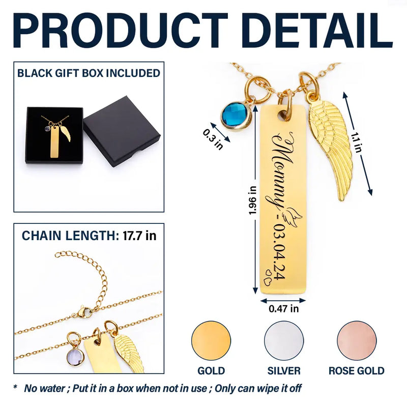 Gift For Mother, Memorial, Love - Memorial Mom Grandma Birth Month Gemstone - Personalized Birthstone Charm Necklace