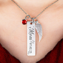 Gift For Mother, Memorial, Love - Memorial Mom Grandma Birth Month Gemstone - Personalized Birthstone Charm Necklace