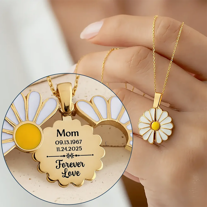 Memorial,Love - Memorial Mother Father Couple Custom Name And Date - Personalized Engraved Hidden Message Necklace