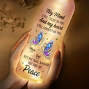 Memorial, Family, Gift For Grandparents, Parents, Sad - Memorial My Mind Still Talks To You - Personalized Bottle Light