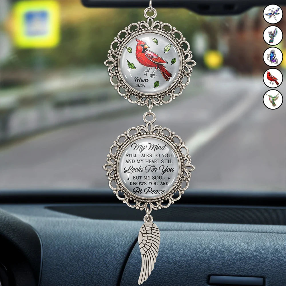 Memorial,Gift For Mother,Family,Sad,Gift For Father - Memorial My Mind Still Talks To You - Personalized Photo Pendant Charm
