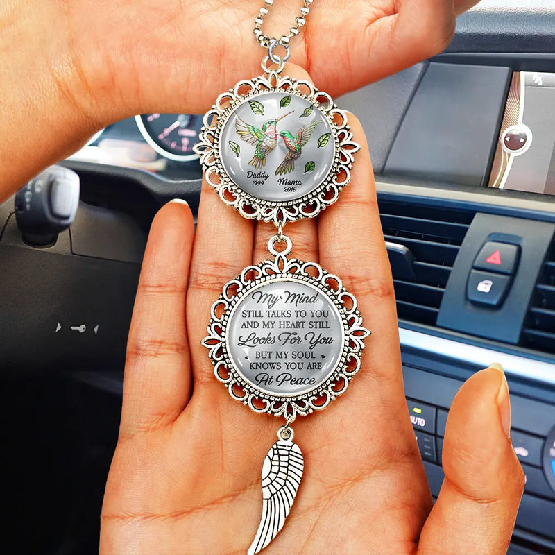 Memorial,Gift For Mother,Family,Sad,Gift For Father - Memorial My Mind Still Talks To You - Personalized Photo Pendant Charm
