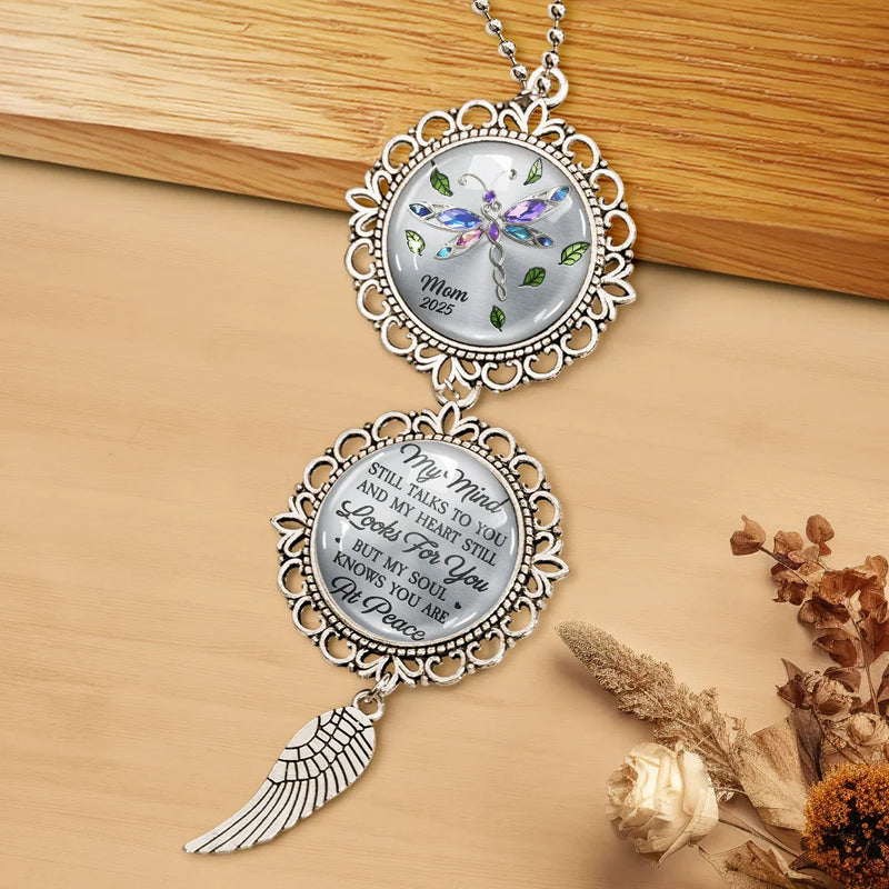 Memorial,Gift For Mother,Family,Sad,Gift For Father - Memorial My Mind Still Talks To You - Personalized Photo Pendant Charm
