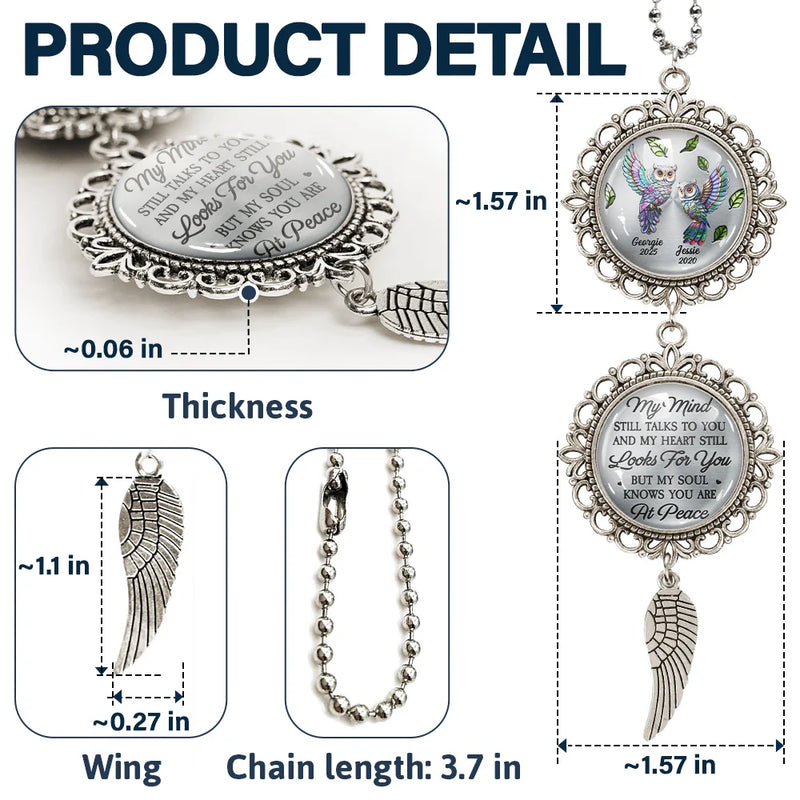 Memorial,Gift For Mother,Family,Sad,Gift For Father - Memorial My Mind Still Talks To You - Personalized Photo Pendant Charm
