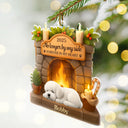 Dog Lovers, Dog Mom, Dog Dad, Dog Couple, Gift For Women, Gift For Men, Memorial, Christmas, Sad - Memorial Once By My Side Forever In My Heart - Personalized Custom Shaped Acrylic Ornament