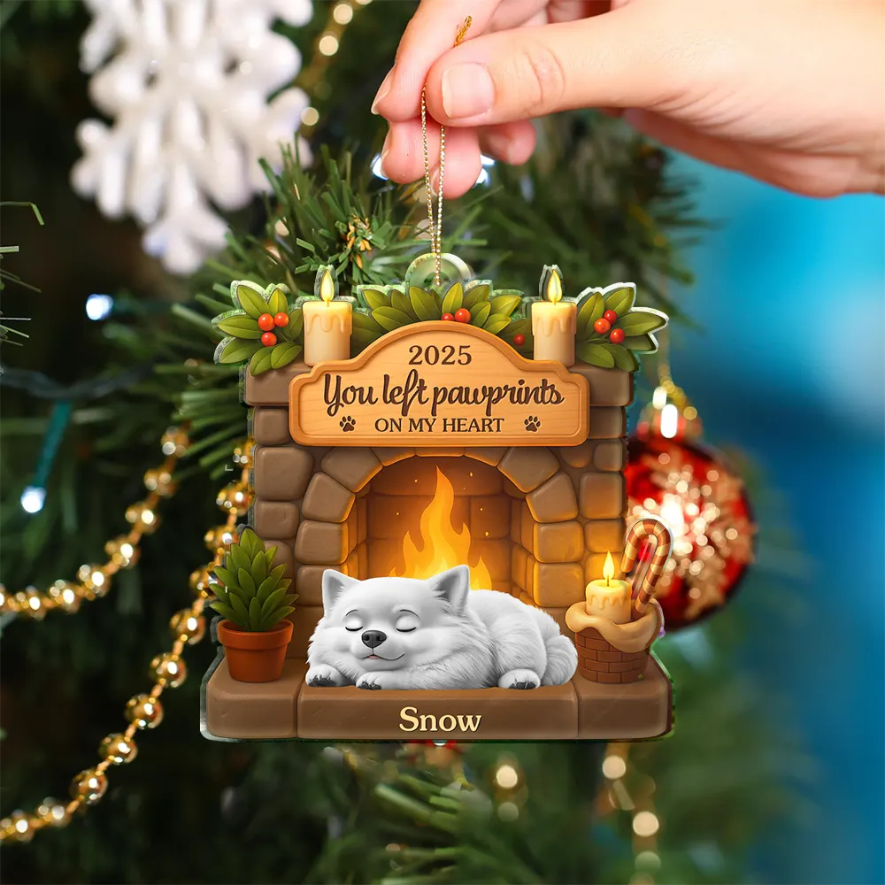 Dog Lovers, Dog Mom, Dog Dad, Dog Couple, Gift For Women, Gift For Men, Memorial, Christmas, Sad - Memorial Once By My Side Forever In My Heart - Personalized Custom Shaped Acrylic Ornament