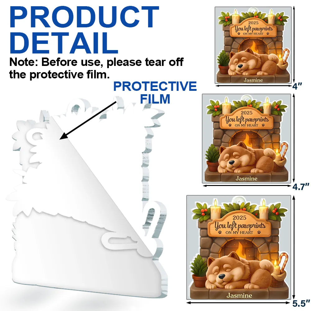 Dog Lovers, Dog Mom, Dog Dad, Dog Couple, Gift For Women, Gift For Men, Memorial, Christmas, Sad - Memorial Once By My Side Forever In My Heart - Personalized Custom Shaped Acrylic Ornament