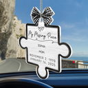 Memorial, Gift For Women, Gift For Men, Family, Sad, Top Market - Memorial Our Missing Piece 3D Effect - Personalized Acrylic Car Hanger