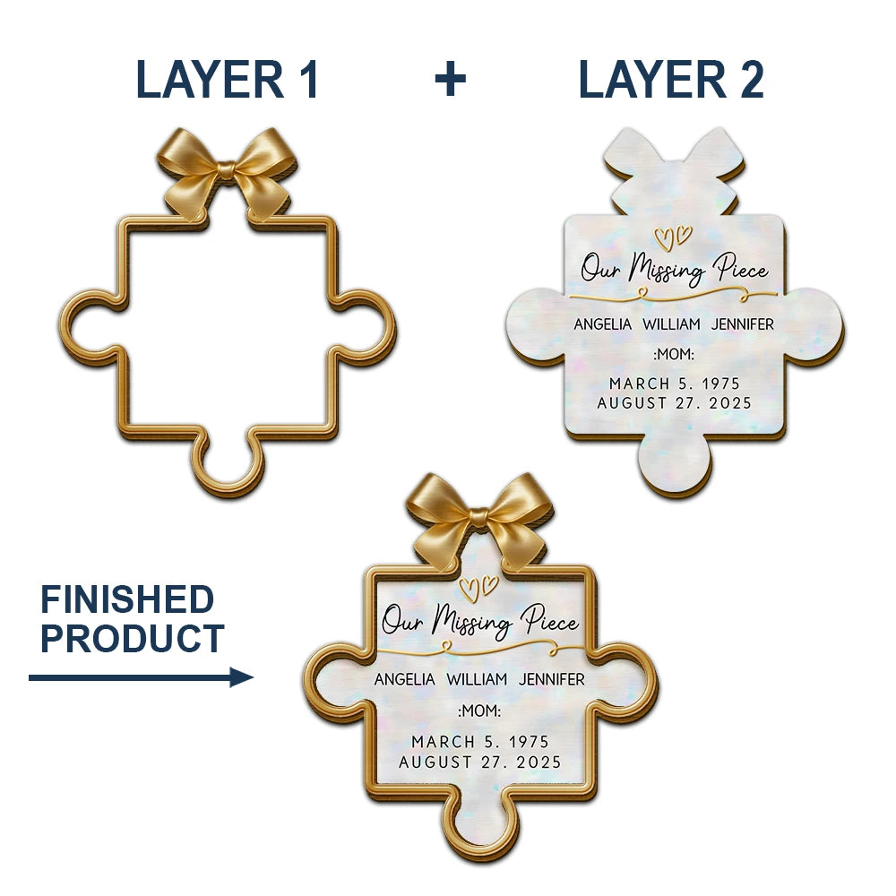 Memorial,Gift For Women,Gift For Men,Family,Sad,Top Market - Memorial Our Missing Piece - Personalized Custom Shaped Car Visor Clip