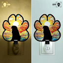 Memorial, Pet Lovers, Pet Mom, Pet Dad, Dog Lovers, Dog Mom, Dog Dad, Cat Lovers, Cat Mom, Cat Dad, Love - Paw Shaped Light With Dog Cat - Personalized Plug-in Night Light