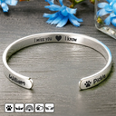 Memorial,Pet Lovers,Pet Mom,Pet Dad,Sad,Non-Eng,Icon - Memorial Pet Loss I Miss You I Know - Personalized Bangle Bracelet Cuff