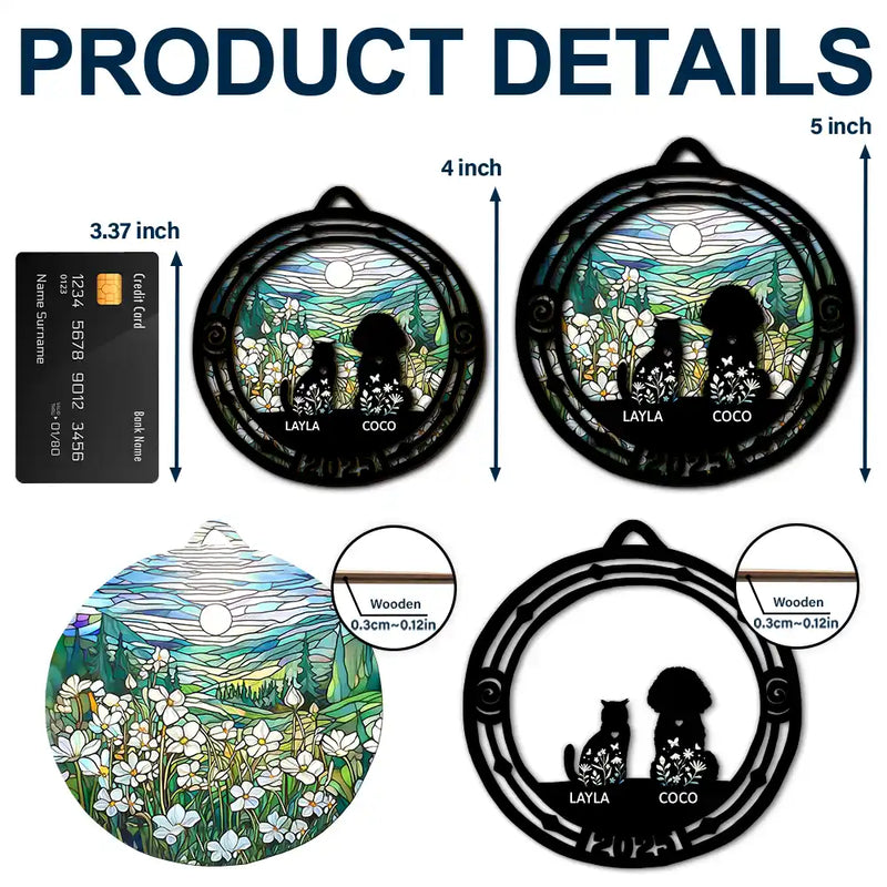 Sad,Memorial,Pet Lovers,Christmas - Memorial Pet Silhouette - Personalized 2-Layered Wooden Ornament