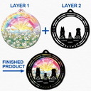 Sad,Memorial,Pet Lovers,Christmas - Memorial Pet Silhouette - Personalized 2-Layered Wooden Ornament