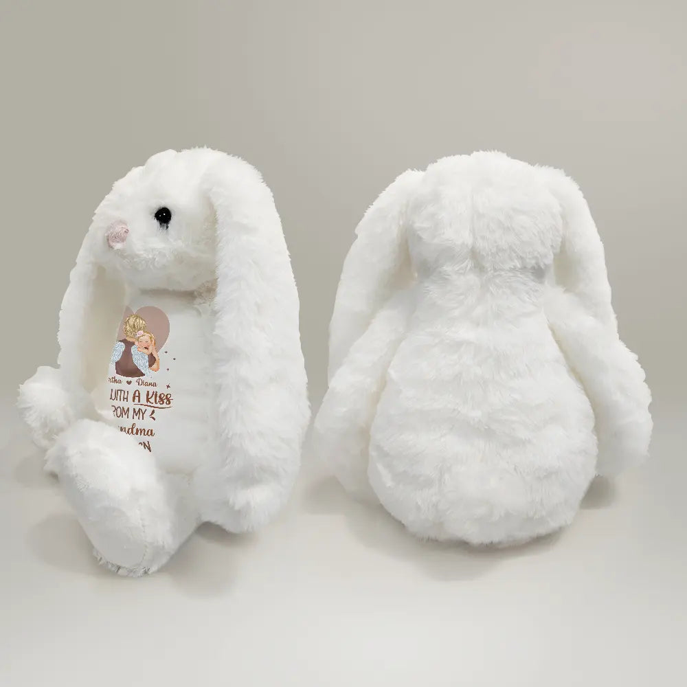 Memorial,Pregnant Mom,New Mom,New Dad,New baby,Parents - Hand Picked For Earth By My Grandpa Grandma - Personalized Soft Toy Bunny