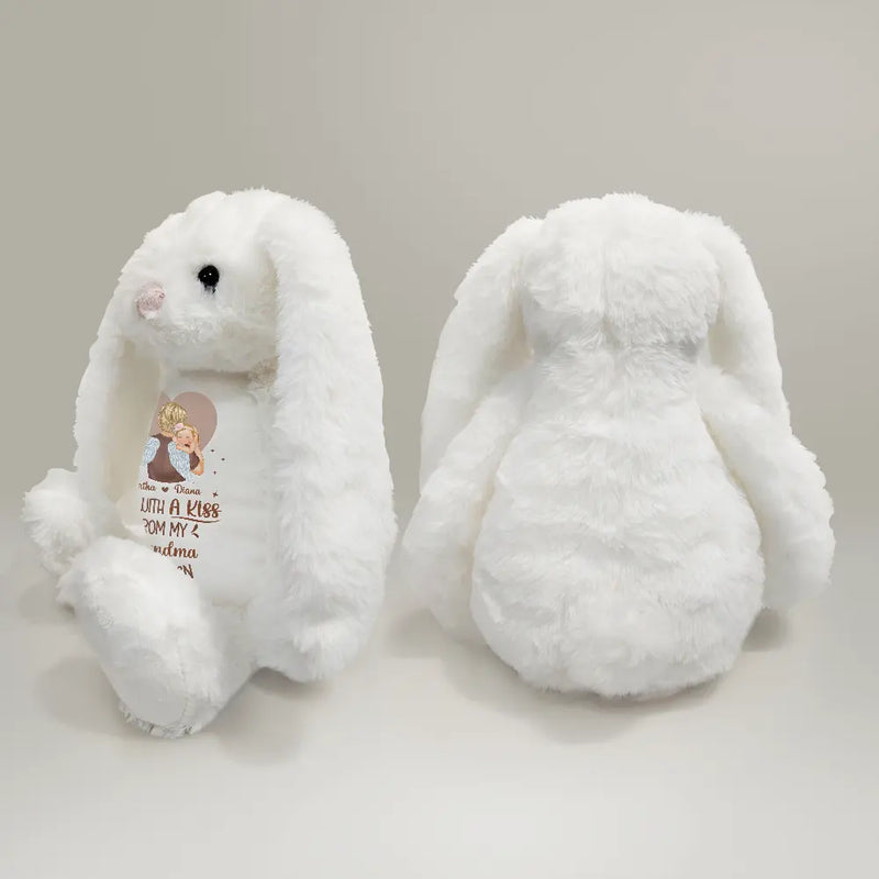 Memorial,Pregnant Mom,New Mom,New Dad,New baby,Parents - Hand Picked For Earth By My Grandpa Grandma - Personalized Soft Toy Bunny