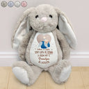 Memorial,Pregnant Mom,New Mom,New Dad,New baby,Parents - Memorial Sent With A Kiss From My Great Grandma In Heaven - Personalized Soft Toy Bunny
